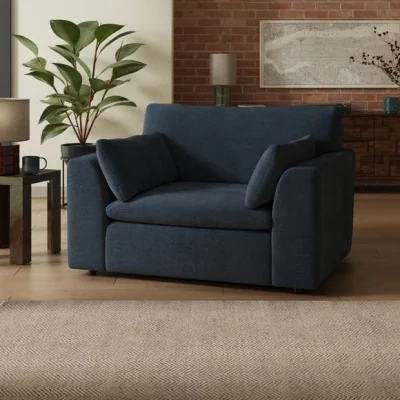 Dunelm Aspen Textured Faux Linen Snuggle Chair