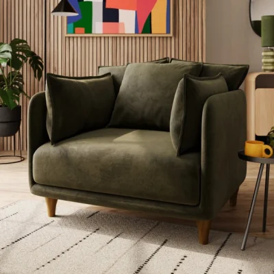 Dunelm Armitage Scatter Back Velvet Snuggle Chair