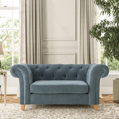 Dunelm Pimlico Snuggle Chair Tonal Plush Chenille Aqua