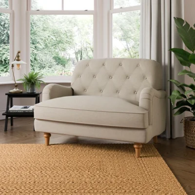 Dunelm Beatrice II Buttoned Luna Fabric Snuggle Chair