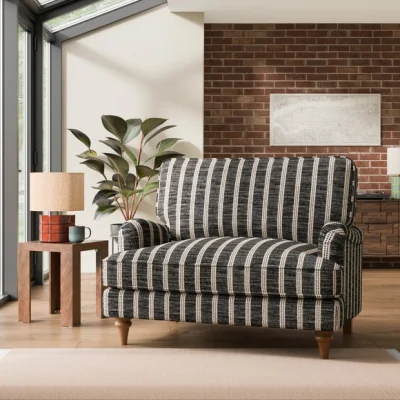 Dunelm Beatrice II Texture Ticking Stripe Snuggle Chair