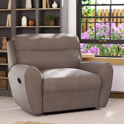Dunelm Wareham Manual Recliner Snuggle Sofa Honeycomb Chenille Latte