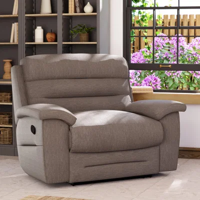 Dunelm Lulworth Manual Recliner Snuggle Sofa Latte (Brown)