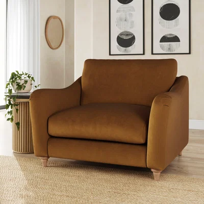 Dunelm Hattie Matte Plush Velvet Snuggle Sofa Matte Plush Velvet Caramel