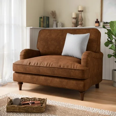 Dunelm Beatrice II Relaxed Faux Leather Snuggle Chair