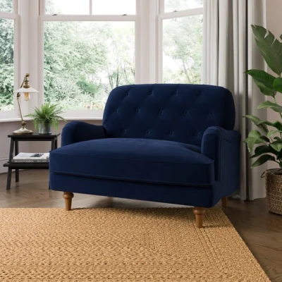 Dunelm Beatrice II Buttoned Matte Velvet Snuggle Chair
