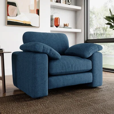 Dunelm Magnus Vintage Soft Chenille Snuggle Sofa Vintage Chenille Navy