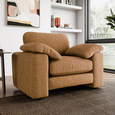 Dunelm Magnus Vintage Soft Chenille Snuggle Sofa Vintage Chenille Caramel
