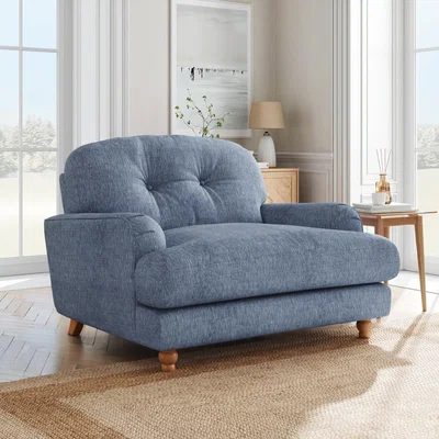 Dunelm Martha Faux Linen Snuggle Chair Slub Faux Linen Denim