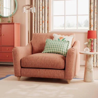 Dunelm Hattie Slub Faux Linen Snuggle Sofa Slub Faux Linen Clay