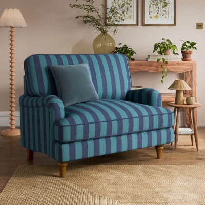 Dunelm Beatrice II Woven Stripe Snuggle Chair