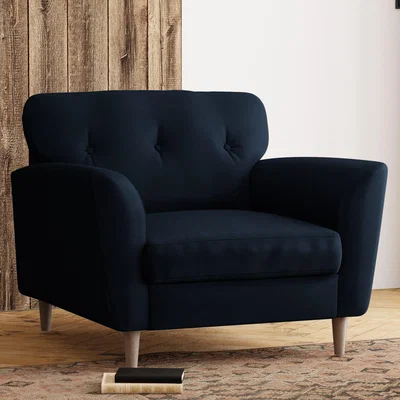Dunelm Sven Opulent Velvet Snuggle Chair Navy Blue
