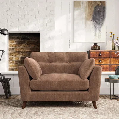 Dunelm Peyton Snuggle Chair Tonal Plush Chenille Soft Clay