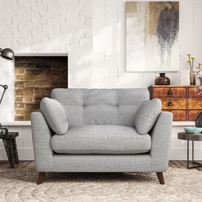 Dunelm Peyton Snuggle Chair Chunky Tonal Weave Silver