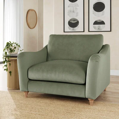 Dunelm Hattie Matte Plush Velvet Snuggle Sofa Matte Plush Velvet Sage