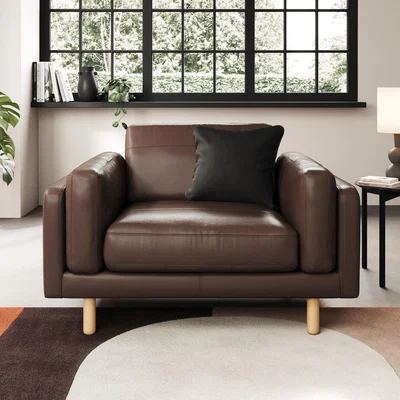 Dunelm Newton Classic Leather Snuggle Chair