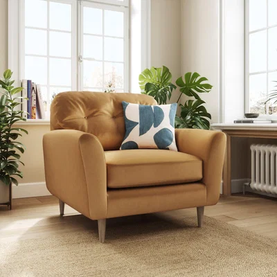 Dunelm Sven Opulent Velvet Snuggle Chair Caramel
