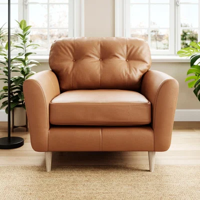 Dunelm Sven Classic Leather Snuggle Chair