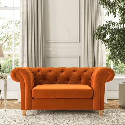 Dunelm Pimlico Snuggle Chair House Velvet Ginger