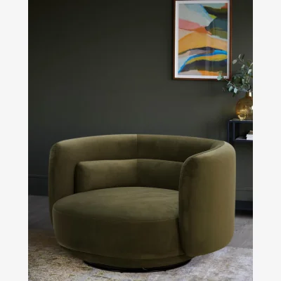 Danetti Henry olive green velvet love seat