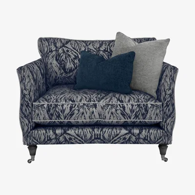 Furniture Village Boutique Chatterley Snuggler - Canopy Midnight with Ebony Castors