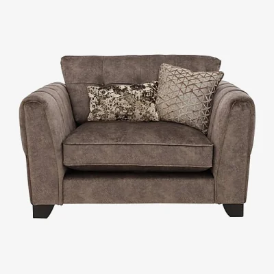Furniture Village Mariah Classic Back Fabric Snuggler Chair - Dapple Chocolate