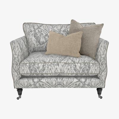 Furniture Village Boutique Chatterley Snuggler - Canopy Ivory with Ebony Castors