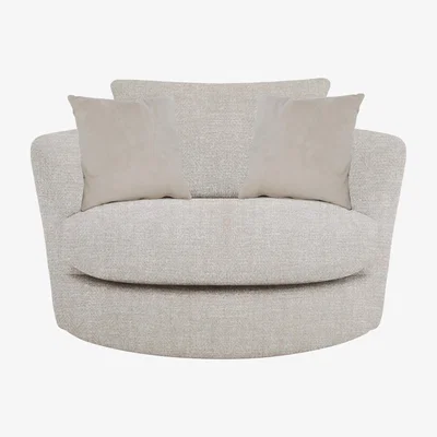Furniture Village Boutique Pandora Large Swivel Chair - Plain Ivory