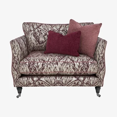 Furniture Village Boutique Chatterley Snuggler - Canopy Mulberry with Ebony Castors