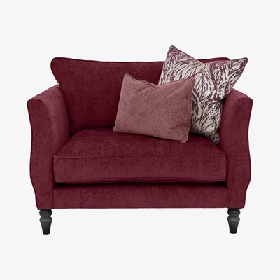 Furniture Village Boutique Chatterley Snuggler - Bolero Boysenberry with Ebony Feet