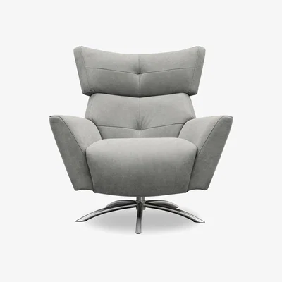 Furniture Village G Plan - Arlo Leather Swivel Chair - Texas Charcoal