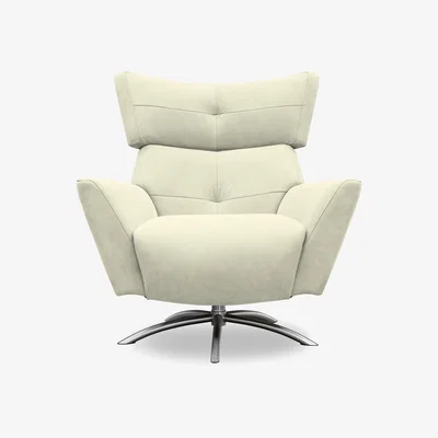 Furniture Village G Plan - Arlo Leather Swivel Chair - Cambridge Chalk
