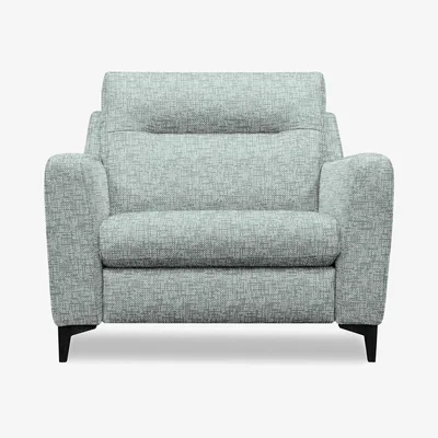 Furniture Village G Plan - Arlo Fabric Snuggler - Remco Light Grey with Ebony Feet