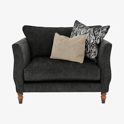 Furniture Village Boutique Chatterley Snuggler - Bolero Ebony with Walnut Feet