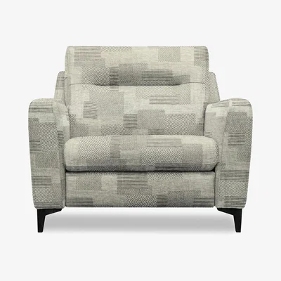 Furniture Village G Plan - Arlo Fabric Snuggler - Checkers Smoke with Ebony Feet