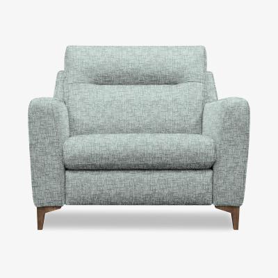 Furniture Village G Plan - Arlo Fabric Snuggler - Remco Light Grey with Walnut Feet