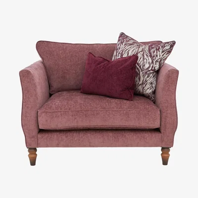 Furniture Village Boutique Chatterley Snuggler - Bolero Mulberry with Walnut Feet