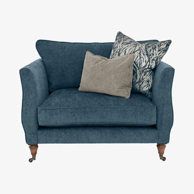 Furniture Village Boutique Chatterley Snuggler - Bolero Spruce with Walnut Castors