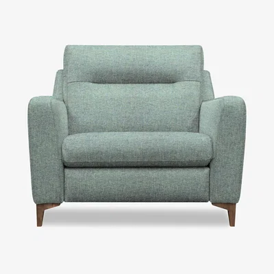 Furniture Village G Plan - Arlo Fabric Snuggler - Dapple Kingfisher with Walnut Feet