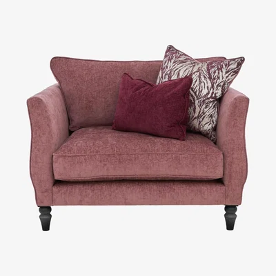 Furniture Village Boutique Chatterley Snuggler - Bolero Mulberry with Ebony Feet