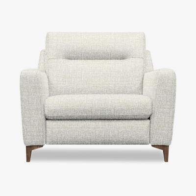 Furniture Village G Plan - Arlo Fabric Snuggler - Waffle Taupe with Walnut Feet