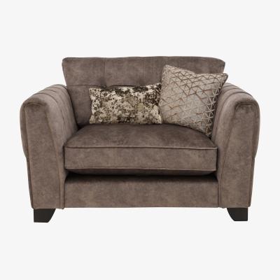 Furniture Village Mariah Classic Back Fabric Snuggler Chair - Dapple Chocolate