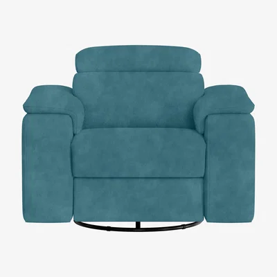 Furniture Village Nicoletti Italia - Davide Fabric Swivel Rocker Power Recliner Chair - Selma Turchese