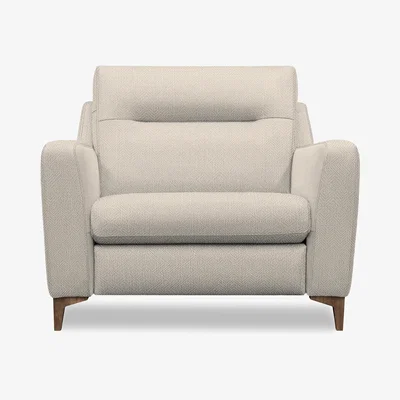 Furniture Village G Plan - Arlo Fabric Snuggler - Nebular Pebble with Walnut Feet