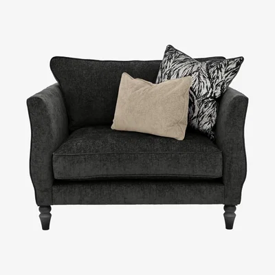 Furniture Village Boutique Chatterley Snuggler - Bolero Ebony with Ebony Feet