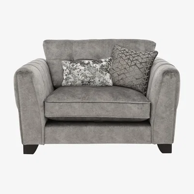 Furniture Village Mariah Classic Back Fabric Snuggler Chair - Dapple Silver