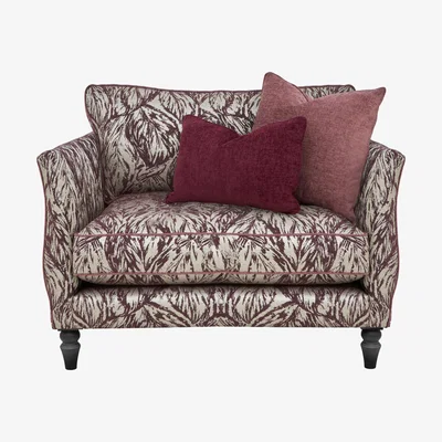 Furniture Village Boutique Chatterley Snuggler - Canopy Mulberry with Ebony Feet