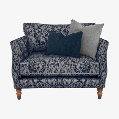 Furniture Village Boutique Chatterley Snuggler - Canopy Midnight with Walnut Feet