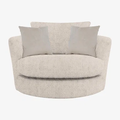 Furniture Village Boutique Pandora Large Swivel Chair - Denby Ivory