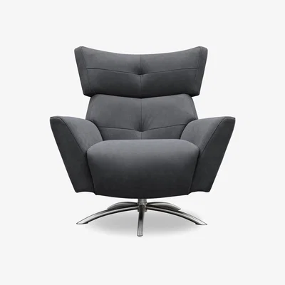 Furniture Village G Plan - Arlo Leather Swivel Chair - Cambridge Pet Blue